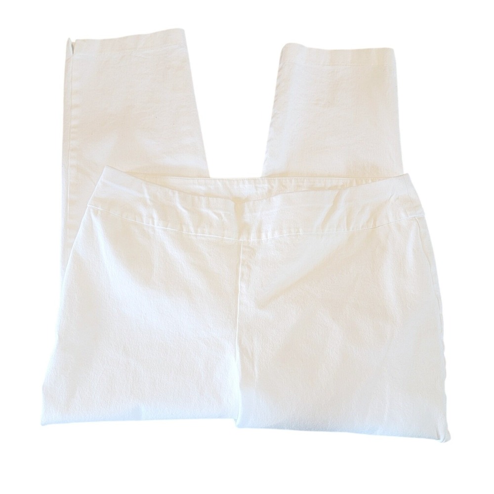Chico's‎ 2 Fabulously Slimming Ankle Pants White Cotton Spandex  Large NWOT - Picture 4 of 10